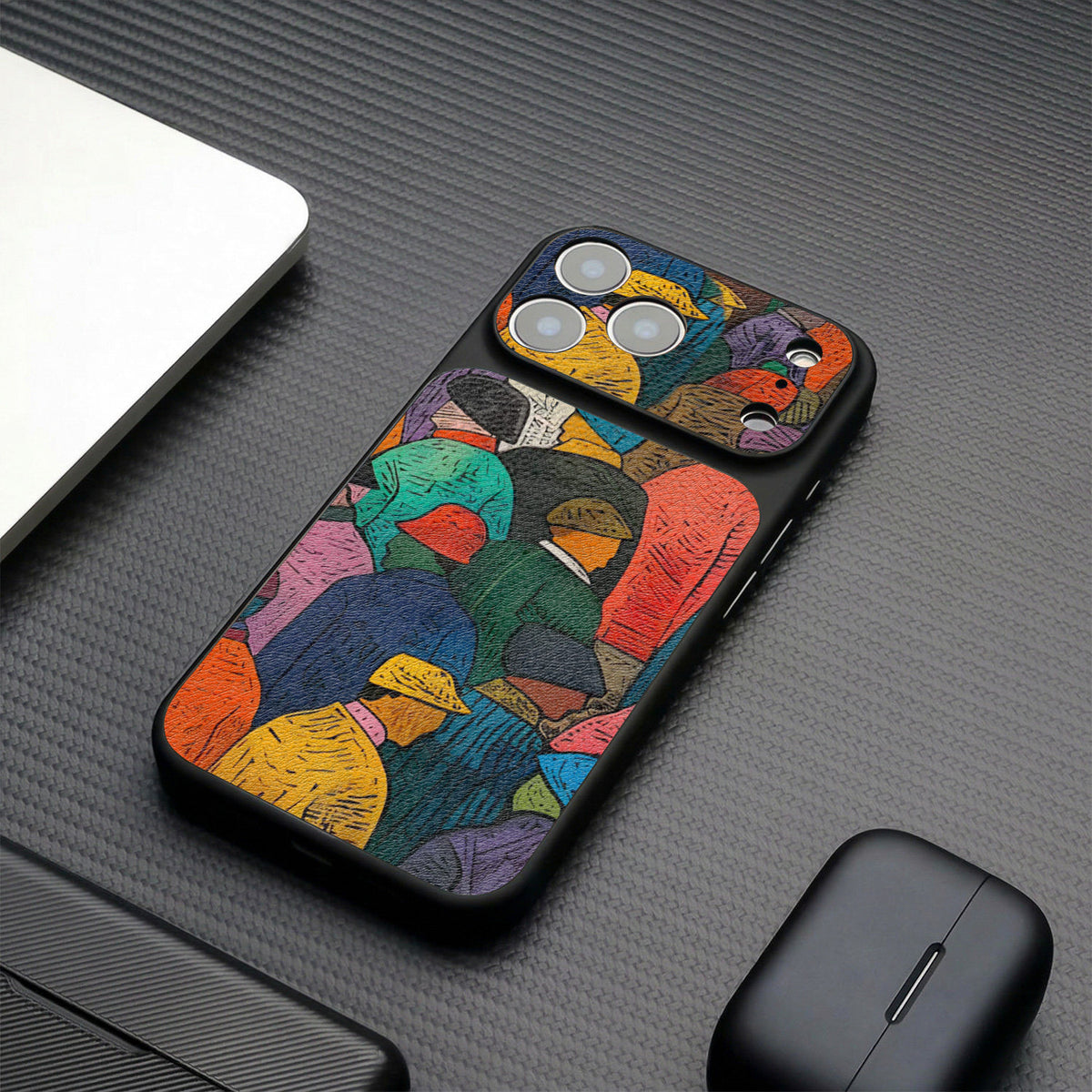 ヴィンテージ群像アート iPhoneケース SKU-04