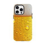 ビールの泡と気泡柄 ハイブリッドグロスiPhoneケース