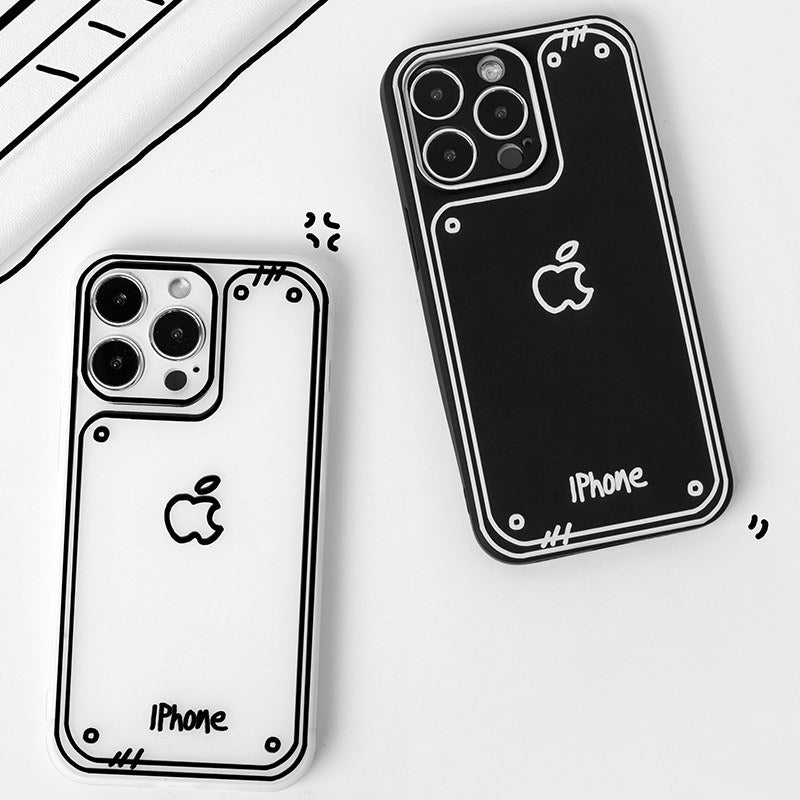 落書き風 手描きライン iPhoneケース 使用イメージ 3