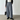 スモーキーブルーのドレープワイドパンツ