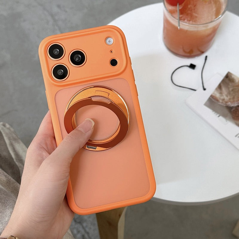 オレンジ マカロンカラー iPhoneケース 手持ちイメージ