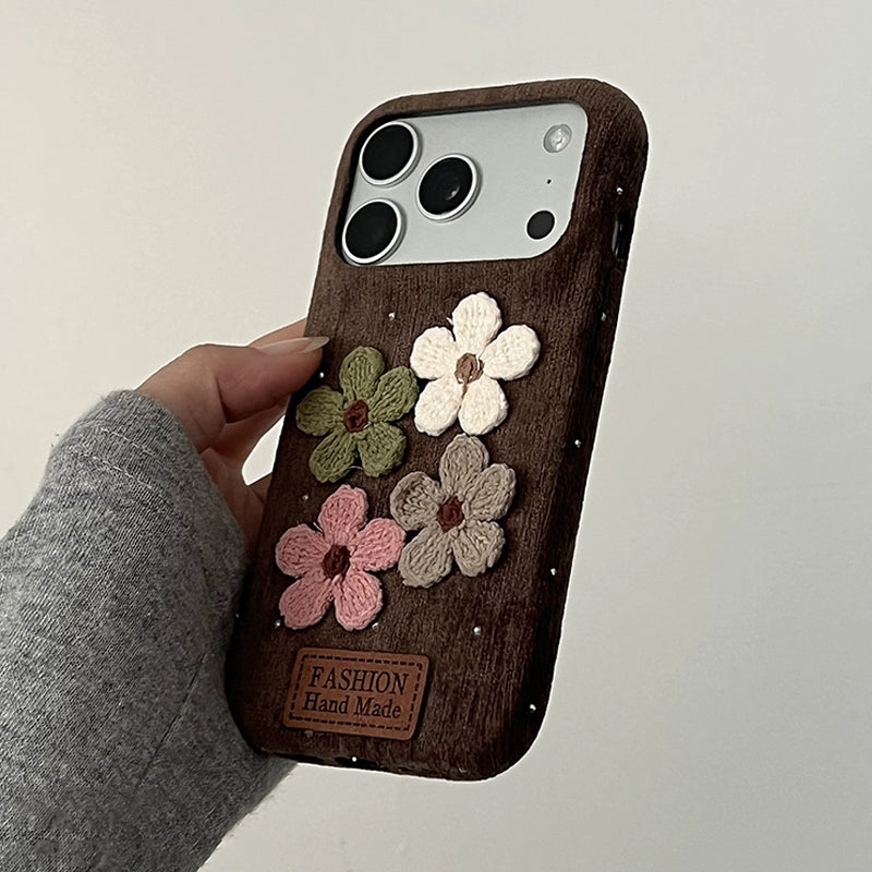ニットフラワー ベルベット調 iPhoneケース 詳細画像 4