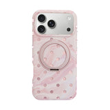 マーブルドット IMD iPhoneケース ピンク 360°回転スタンド