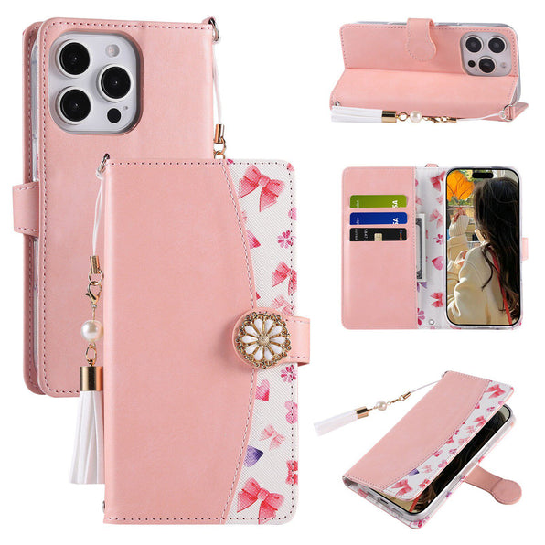 Faux Leather Tassel iPhone Flip Case