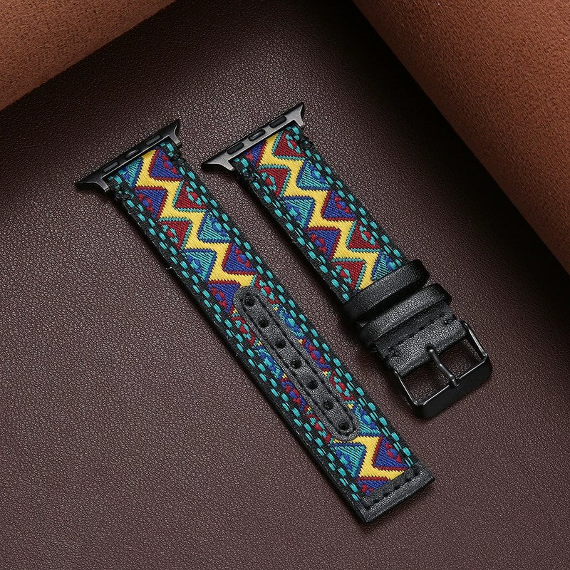 エスニック柄ジャカード Apple Watchバンド エスニックティール