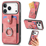 カード収納 リングケース ピンク レザー調 iPhone