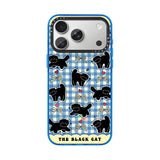 ブルーチェック 黒猫 iPhoneケース ディテール