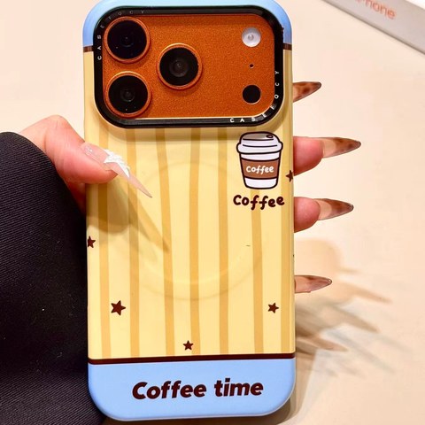 iPhone ケース ストライプ コーヒー MagSafe対応 単品 耐衝撃 韓国 かわいい