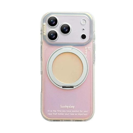 【適用於 iPhone 17 Pro Max~14】撞色 IMD 雷射炫彩手機殼 360 度旋轉支架一體成型 5 色 防震 原創設計