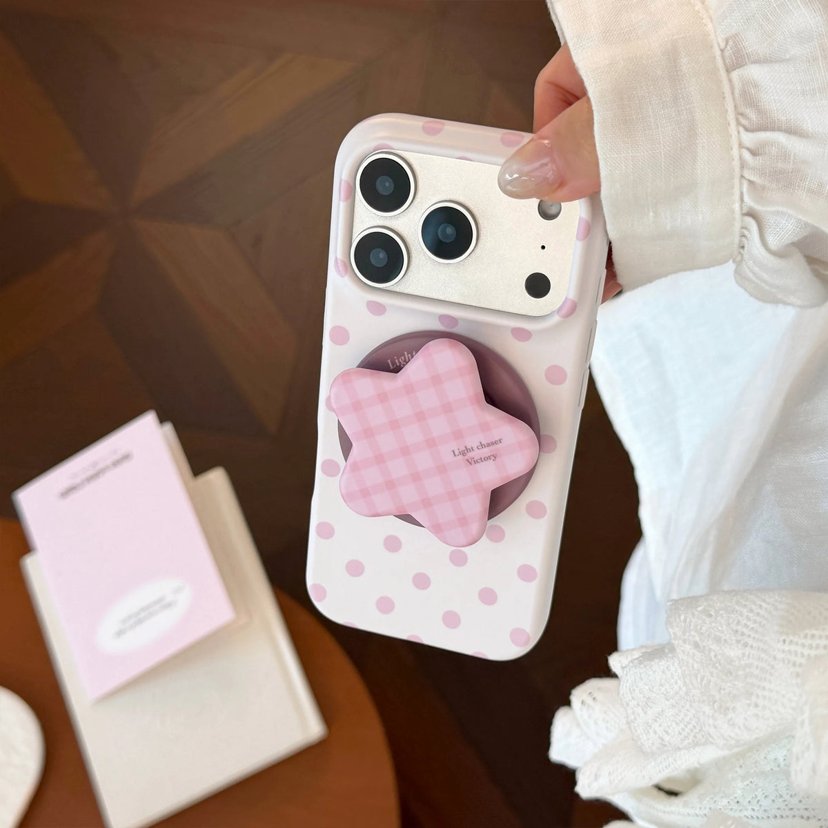 ドット柄 星型スタンド付き iPhoneケースの商品画像 6