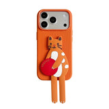 iPhone ケース オレンジねこ KEEP FIT フリスビー ロングレッグ シリコン