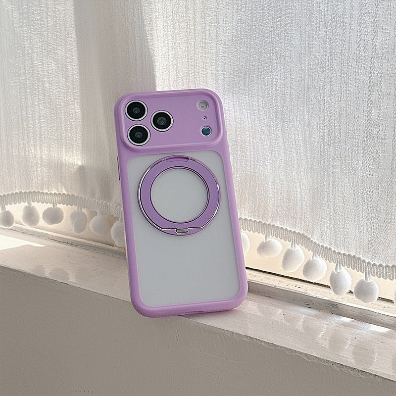 パープル マカロンカラー iPhoneケース 窓辺イメージ