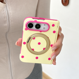 カラフルドット 360度リングスタンド付き折りたたみスマホケース 商品参考画像 3