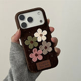 ニットフラワー ベルベット調 iPhoneケース 詳細画像 5