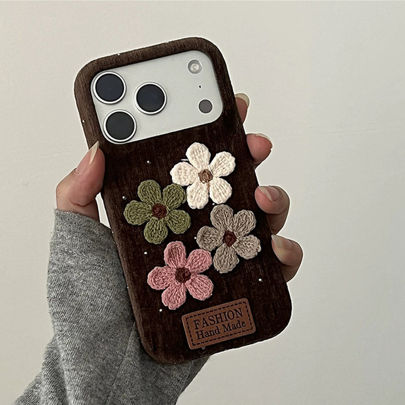 ニットフラワー ベルベット調 iPhoneケース 詳細画像 5