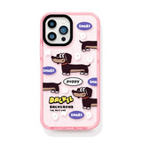 ピンク ダックスフンド 半透明 iPhoneケース