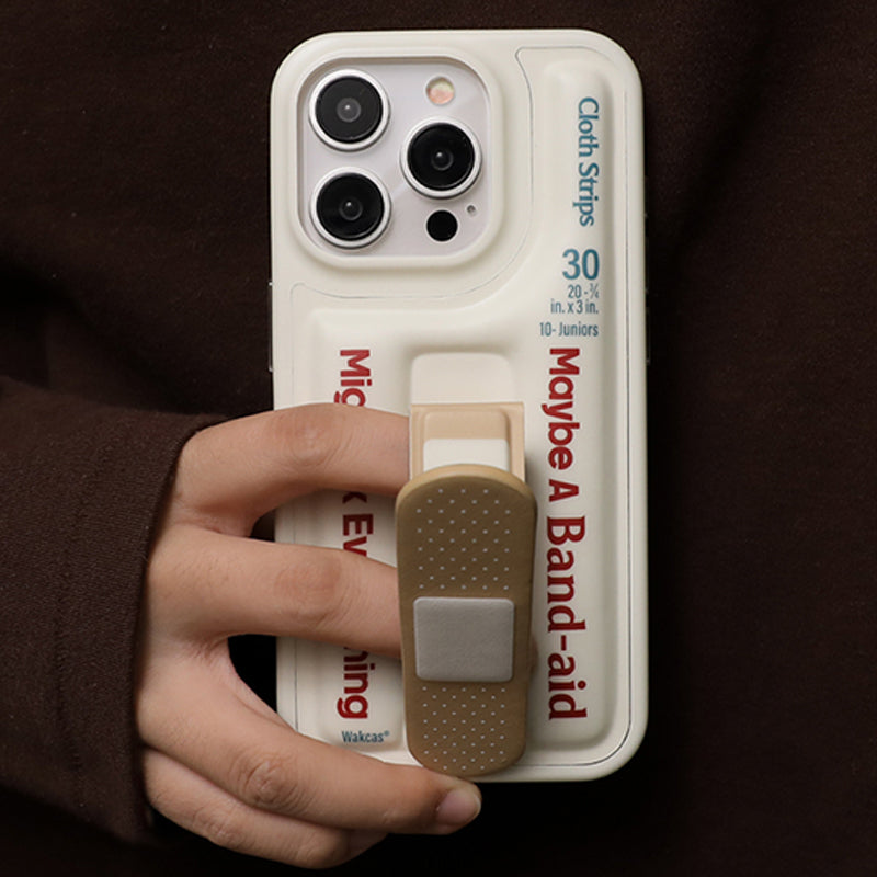 ユニークなバンドエイドモチーフスタンド一体型スマホケース