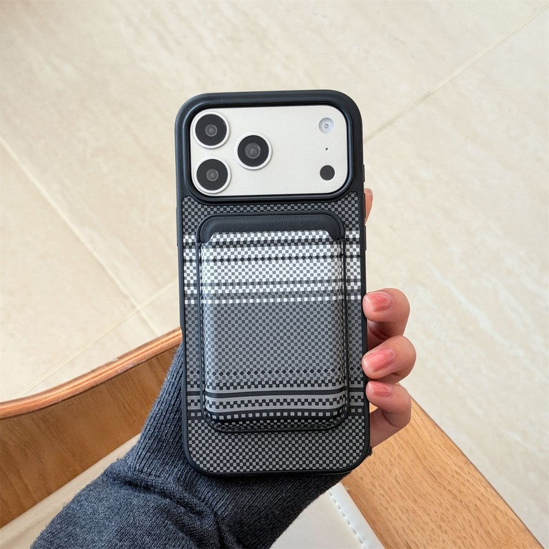 ブラック の レザー調 カード収納 iPhoneケース