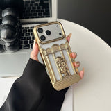 メタリックゴールドのくり抜き天使iPhoneケース