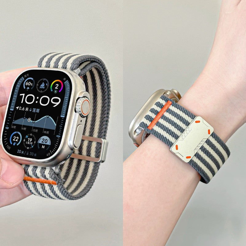 グレー の ミリタリー ナイロン Apple Watch バンド