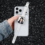 Apple Watch シリコンバンド 水玉ドット ホワイトドット