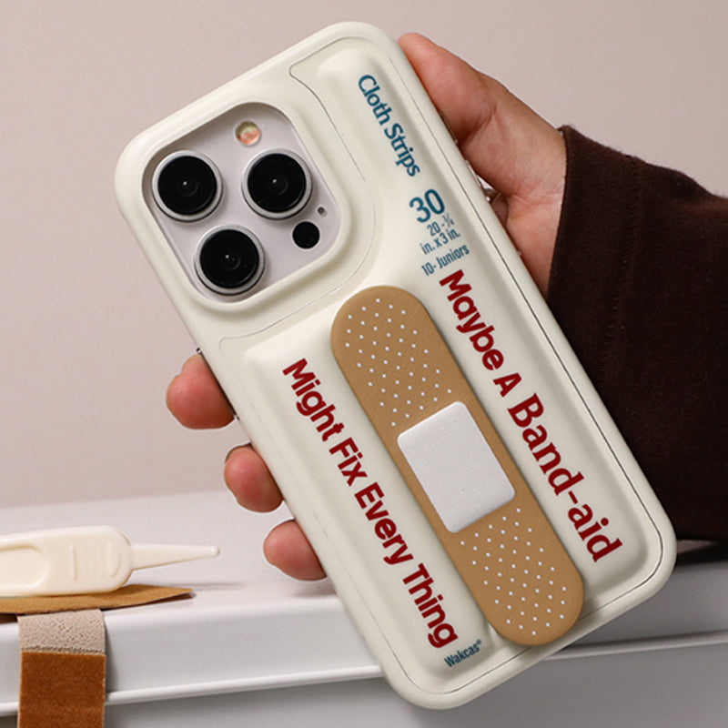 ユニークなバンドエイドモチーフスタンド一体型スマホケース