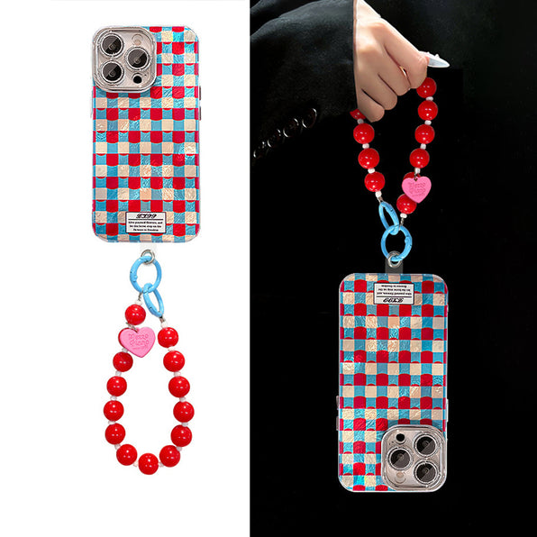 Red and Blue Checkered iPhone Case - Full Protection