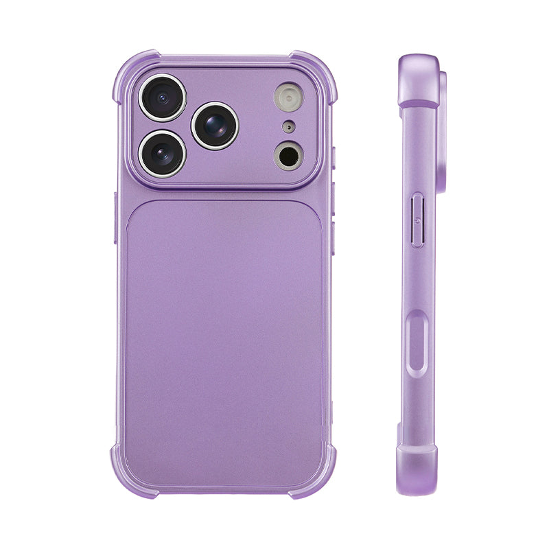 マットシリコン 四隅エアバッグ iPhoneケース パープル