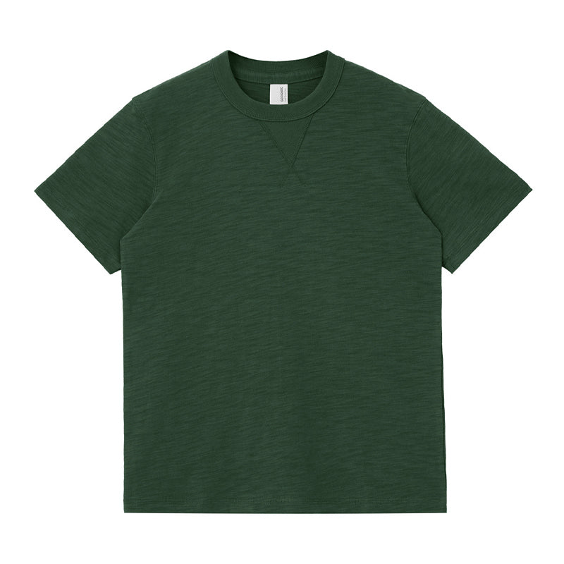 ヘビーウェイト スラブ Tシャツ ダークグリーン 正面