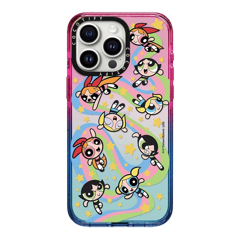 リボン柄 ソフトパステル iPhone ケース カートゥーン ガール キャラクター レインボー リボン アクリル ガーリー