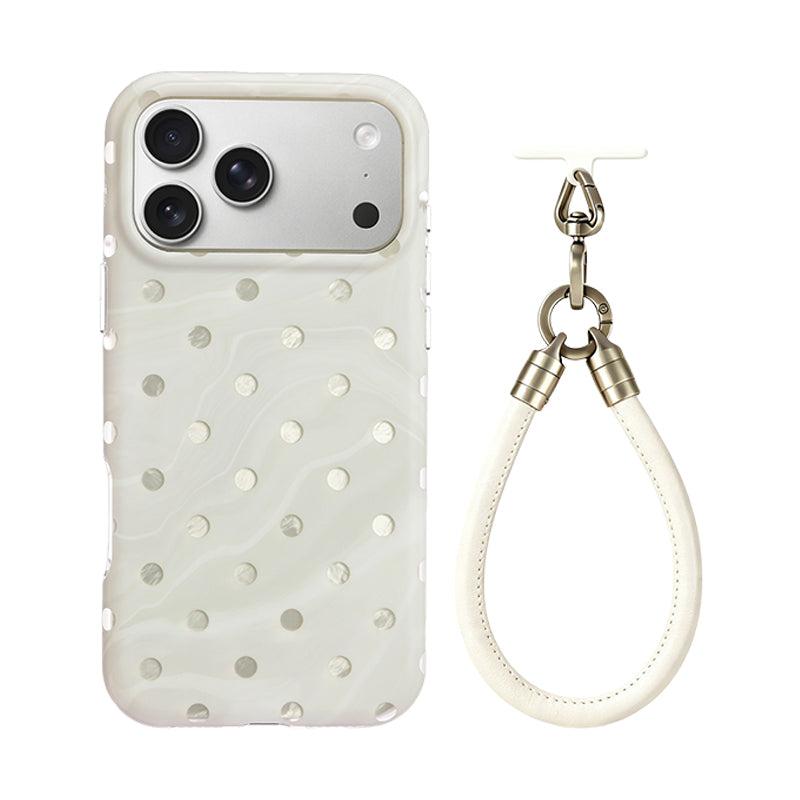 マーブルドット IMD iPhoneケース ホワイト リストストラップ付き