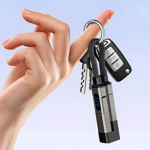 4-in-1 Fast Charging Cable Keychain 20cm