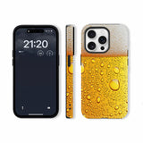 ビールの泡と気泡柄iPhoneケース 前面・側面・背面