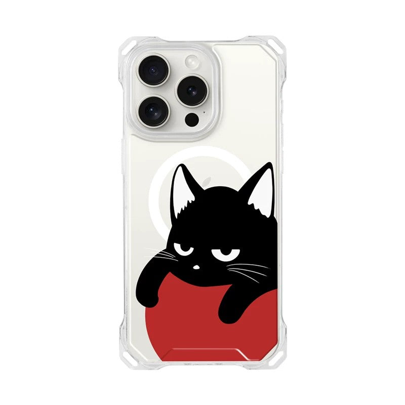 MagSafeのみ の 黒猫チャーム iPhoneケース
