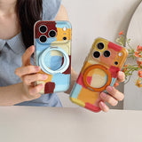 水彩チェック柄 iPhoneケース ディテール 4