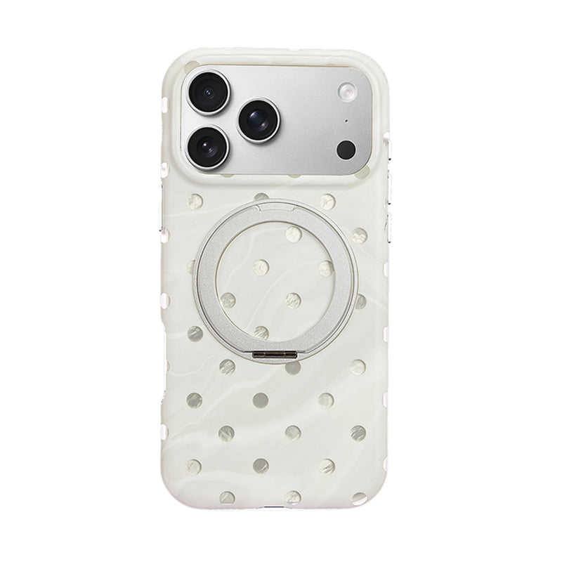 マーブルドット IMD iPhoneケース ホワイト 360°回転スタンド