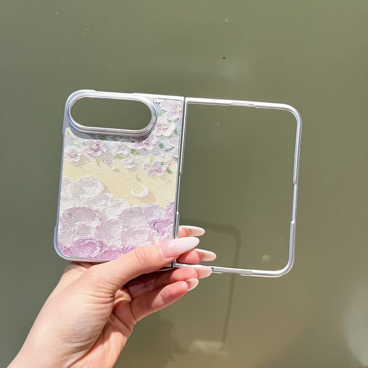 油絵風花柄iPhone Duoケースのデザイン・使用イメージ 4