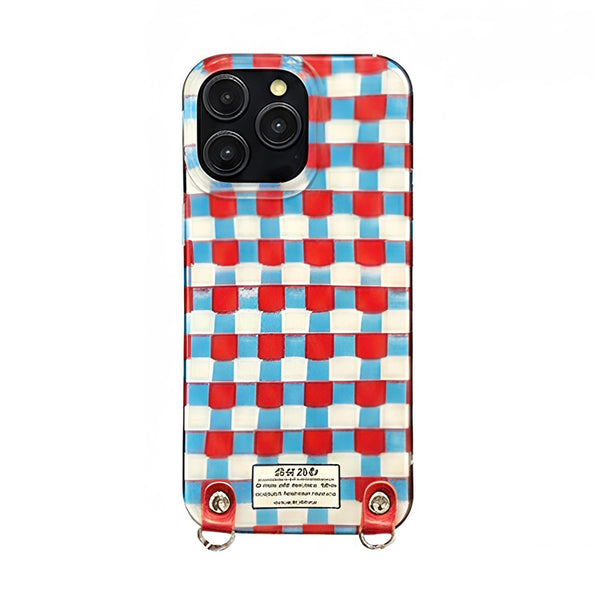 Plaid Strap iPhone Case Crossbody
