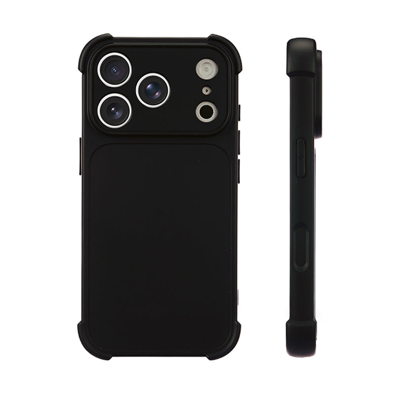 マットシリコン 四隅エアバッグ iPhoneケース ブラック