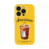 イエロー アメリカーノのアイスコーヒーグラフィック カラフル iPhoneケース