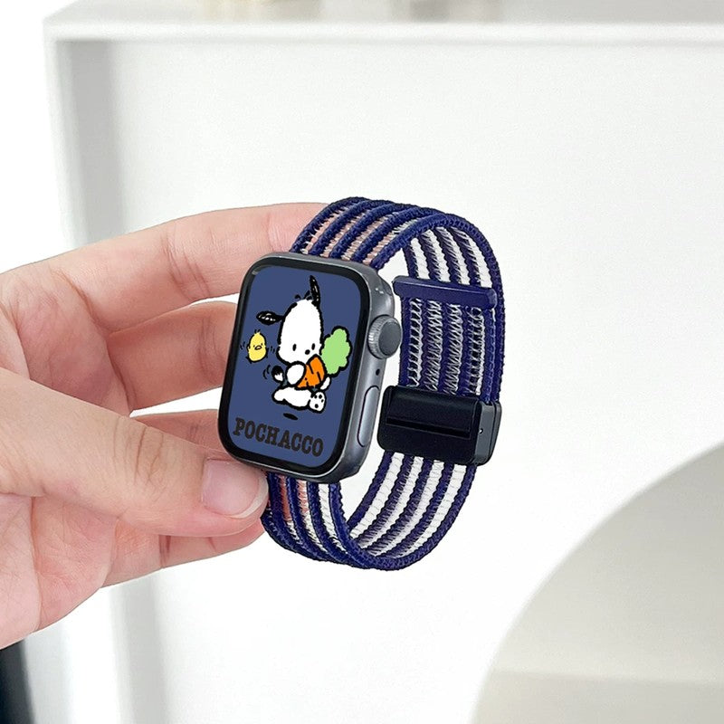 ネイビー の ナイロンループ Apple Watch バンド