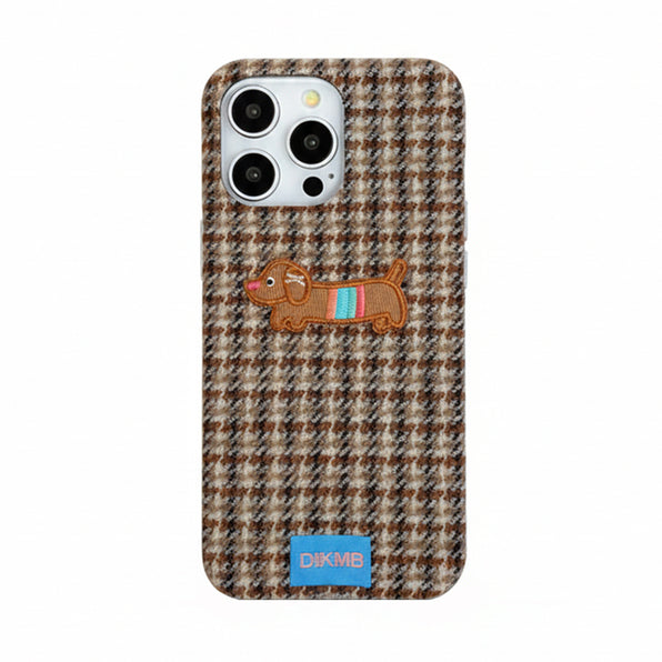 チェック柄刺繍ドッグiPhoneケース 詳細画像 7
