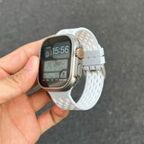 スターライト×ホワイト の シリコン スポーツ Apple Watch バンド