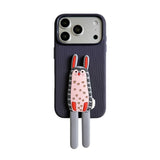 iPhone ケース パープルハリネズミ ロングレッグ シリコン マット かわいい