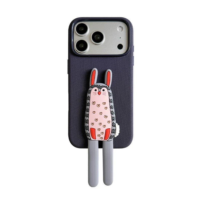 iPhone ケース パープルハリネズミ ロングレッグ シリコン マット かわいい