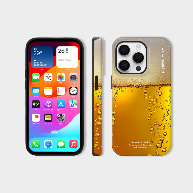 「iPhone17ケース 新入荷」夏のビール風デザインiPhoneケースフィルム加工PCスマホケース