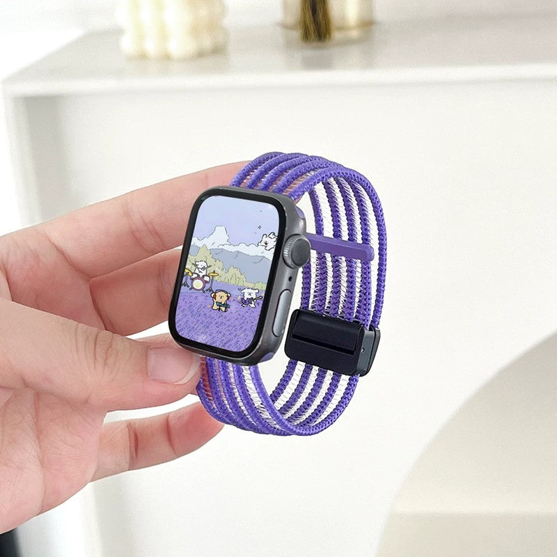 ラベンダー の ナイロンループ Apple Watch バンド