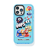 ライトブルー ピースモンスター 半透明 iPhoneケース