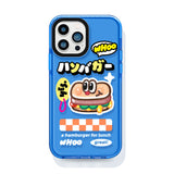 ネイビー ミニバーガー 半透明 iPhoneケース