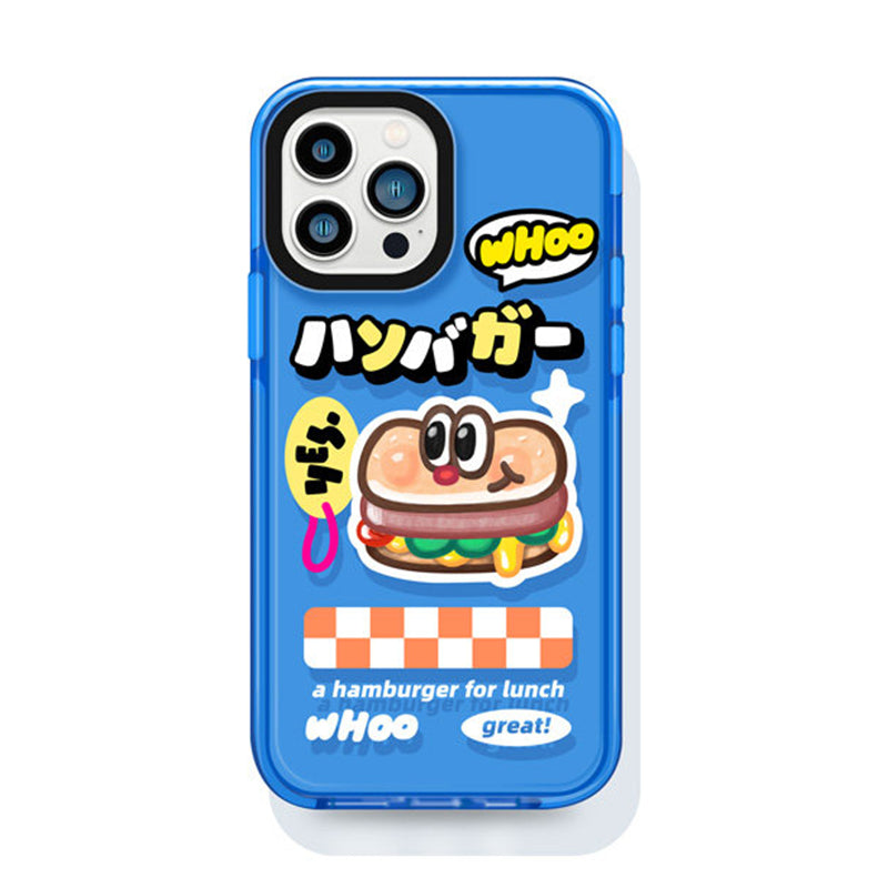 ネイビー ミニバーガー 半透明 iPhoneケース